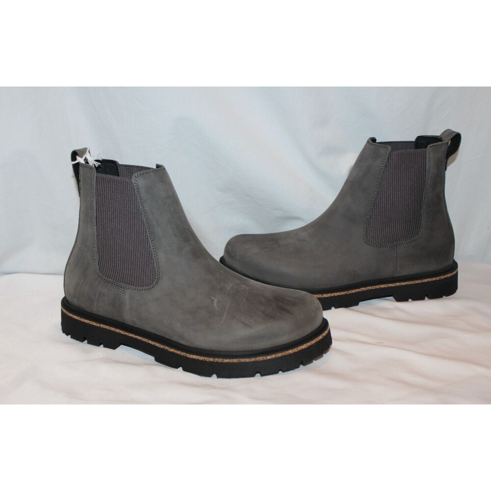 Birkenstock Men's Highwood Slip On Chelsea Leather Ankle Boots Graphite EU 42